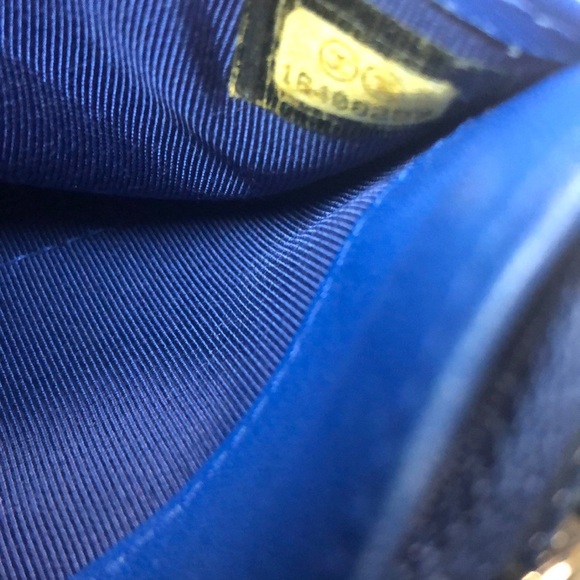 Chanel Classic Electric Blue Quilted Patent Leather CC Bifold Wallet, EC w COA - Picture 12 of 16